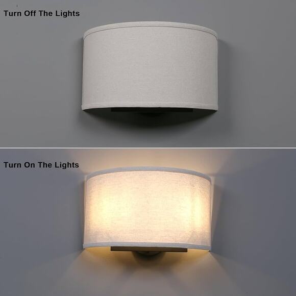 2-Light Linen Fabric Boho Hallway Wall Sconce - Picture 4 of 9